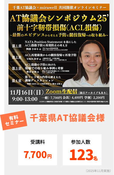 千葉県AT協議会様の有料セミナーでの導入事例。受講料8800円で参加人数66名を集客。